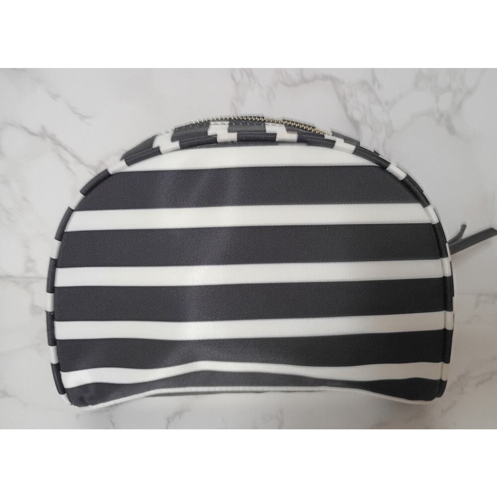 KATE SPADE Dawn Black & White Sailing Stripe Dome Cosmetic Bag - NWOT - Picture 2 of 7